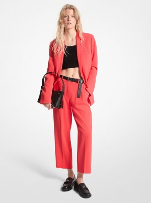 Michael Kors Pleated Crepe Pants Pantolon Kadın Mercan | 809645-MRH