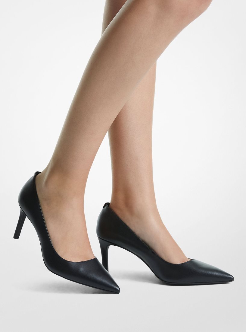 Michael Kors Alina Flex Leather Pump Stiletto Kadın Siyah | 570648-XTO