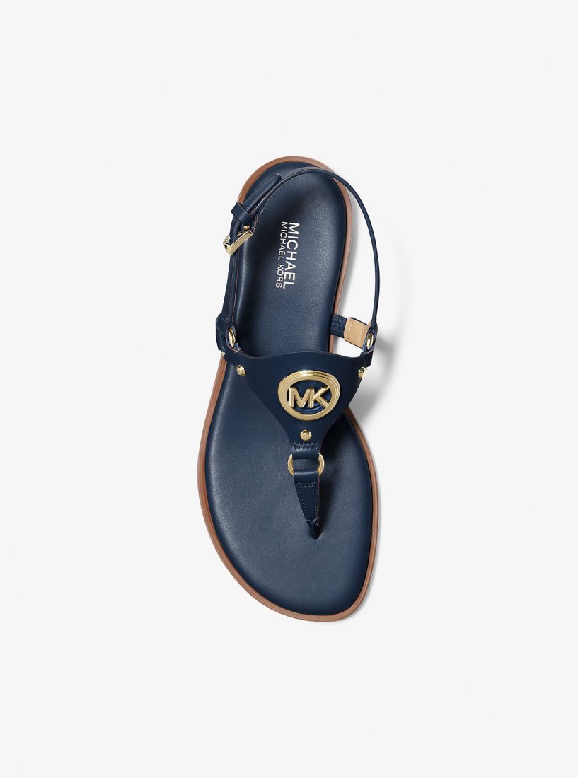 Michael Kors Casey Leather Sandal Sandalet Kadın Lacivert | 213085-XDL