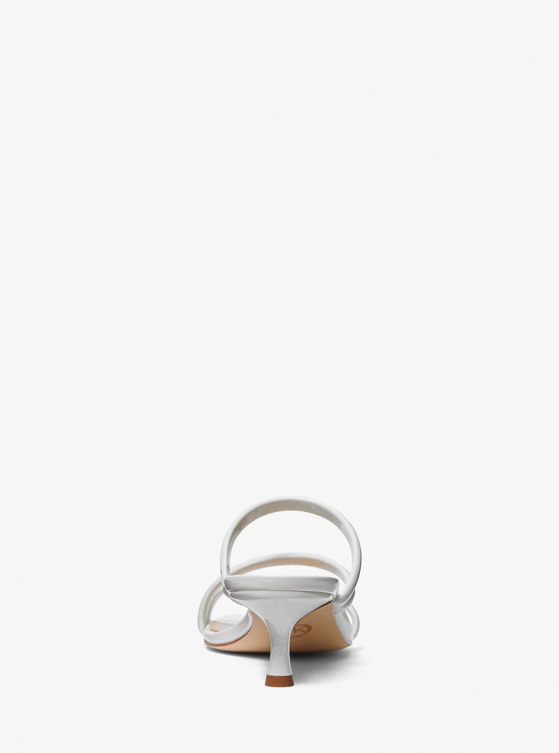 Michael Kors Celia Patent Kitten Sandal Sandalet Kadın Beyaz | 890451-EUZ