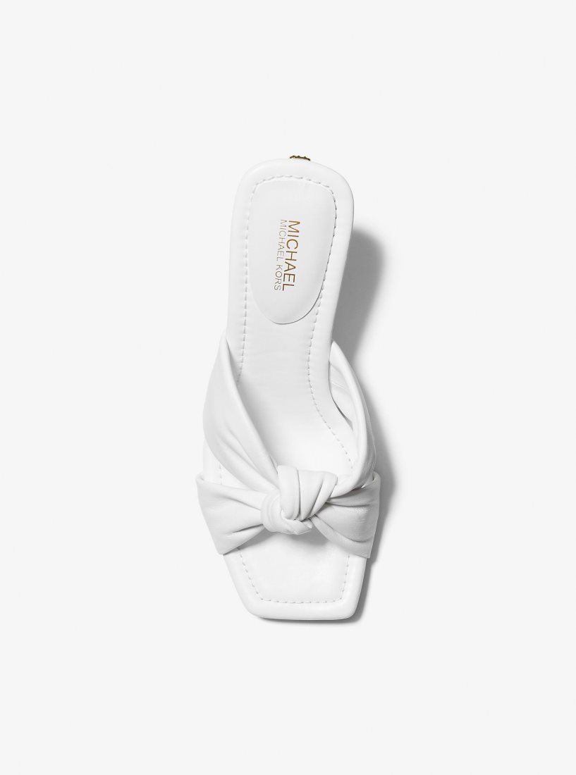 Michael Kors Elena Leather Sandal Sandalet Kadın Beyaz | 439027-DQP