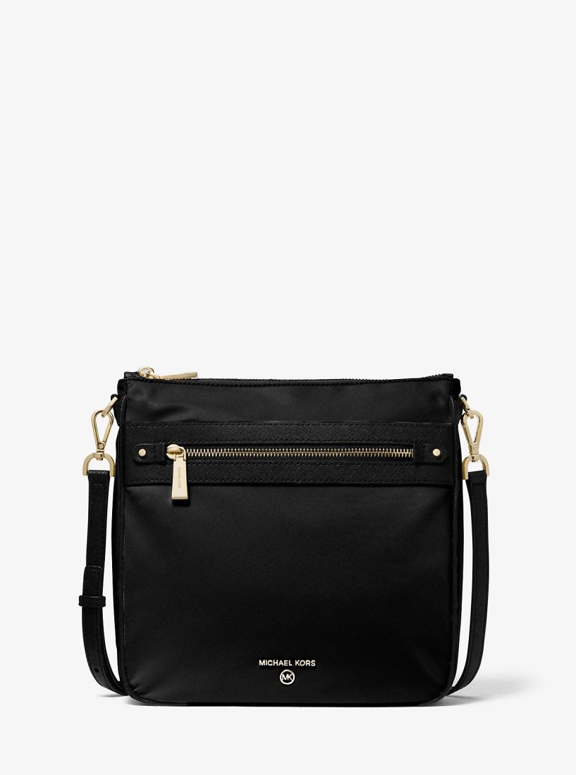 Michael Kors Jet Set Large Nylon Gabardine Messenger Bag Çapraz Çanta Kadın Siyah | 187954-WIX