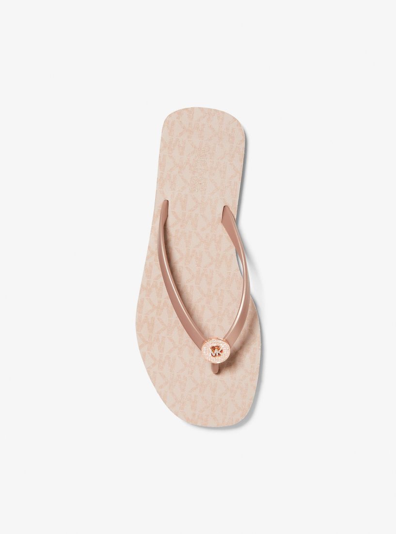 Michael Kors Jinx Logo Flip Flop Sandalet Kadın Rosegld/Bllt | 012837-QXR