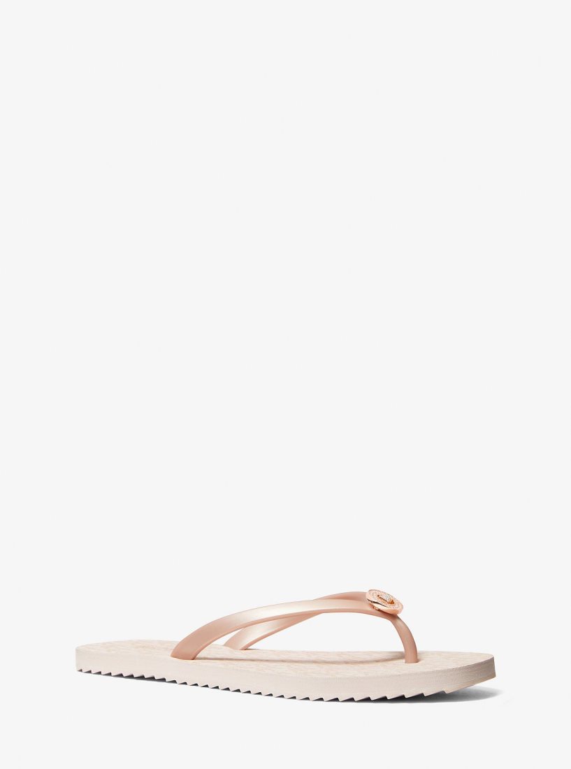 Michael Kors Jinx Logo Flip Flop Sandalet Kadın Rosegld/Bllt | 012837-QXR