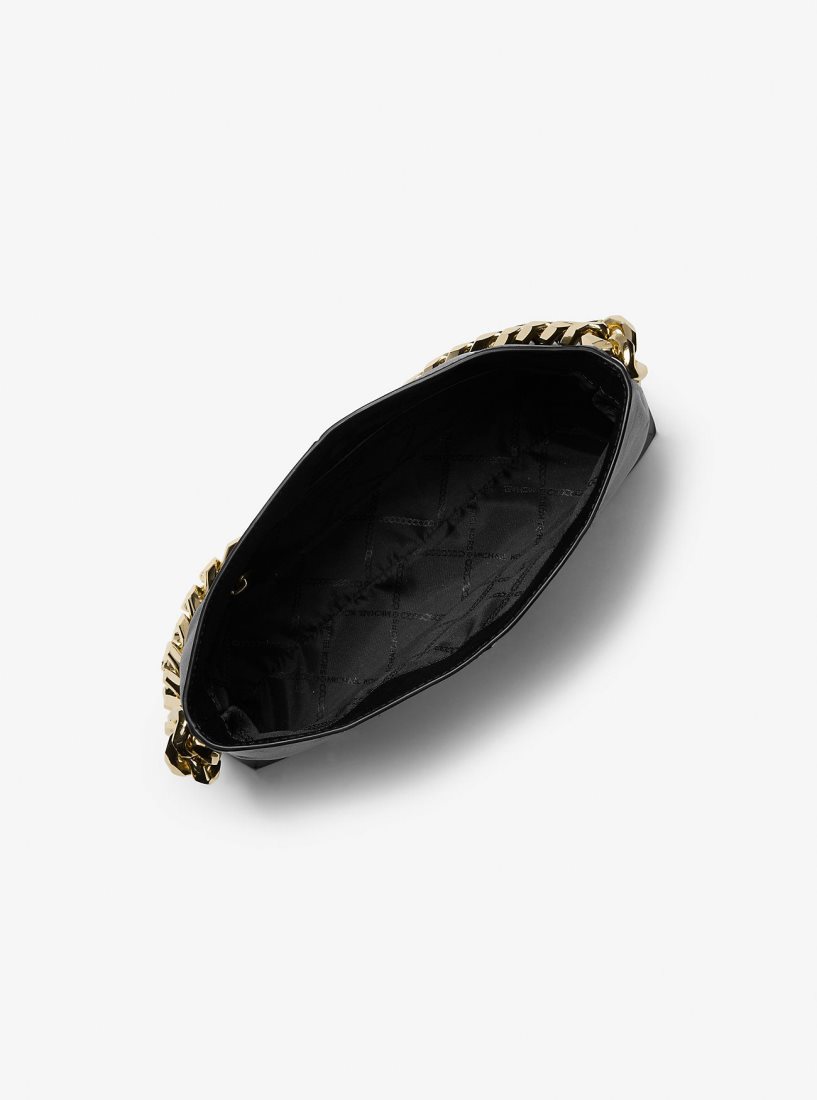 Michael Kors Jordyn Small Leather Shoulder Bag Omuz Çantası Kadın Siyah | 198457-HMC