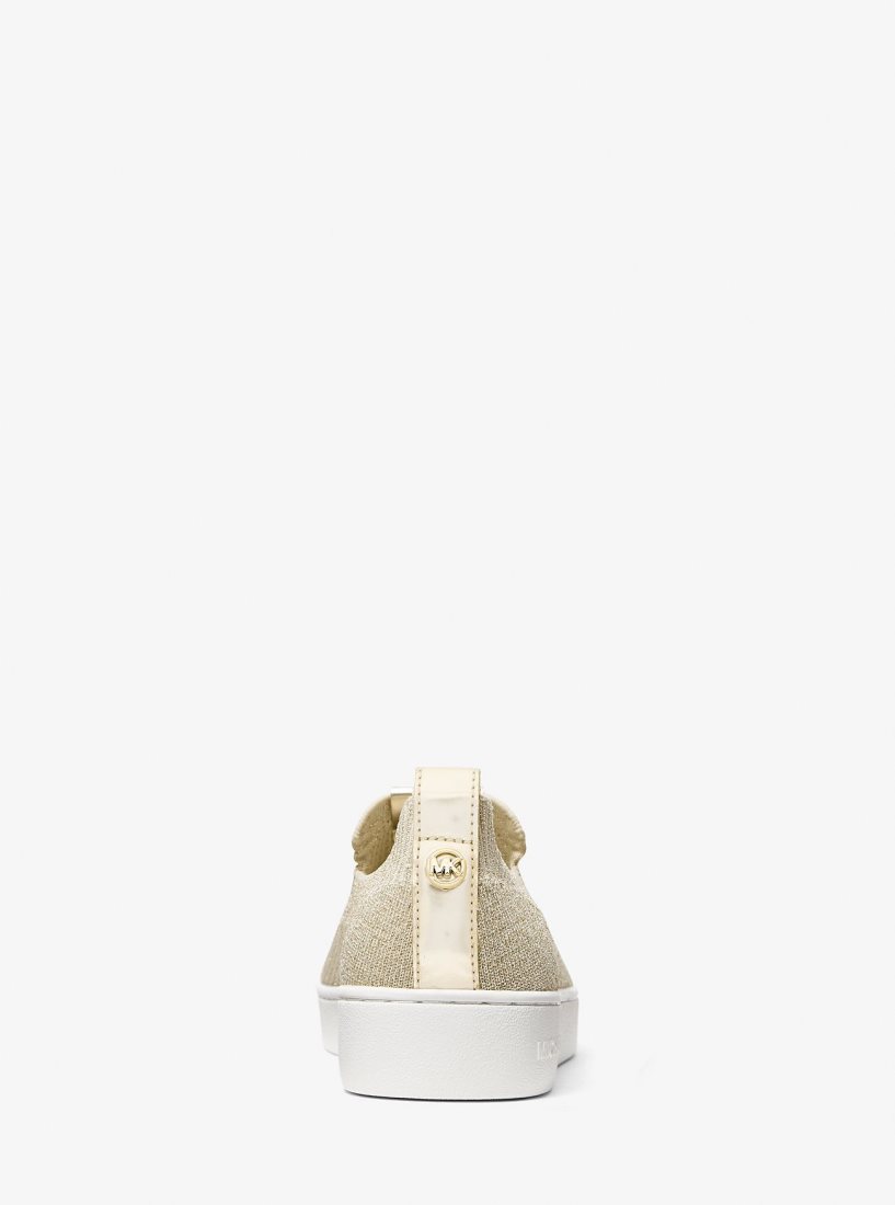 Michael Kors Juno Metallic Stretch Knit Slip-On Sneaker Spor Ayakkabı Kadın Altın | 829043-RSH