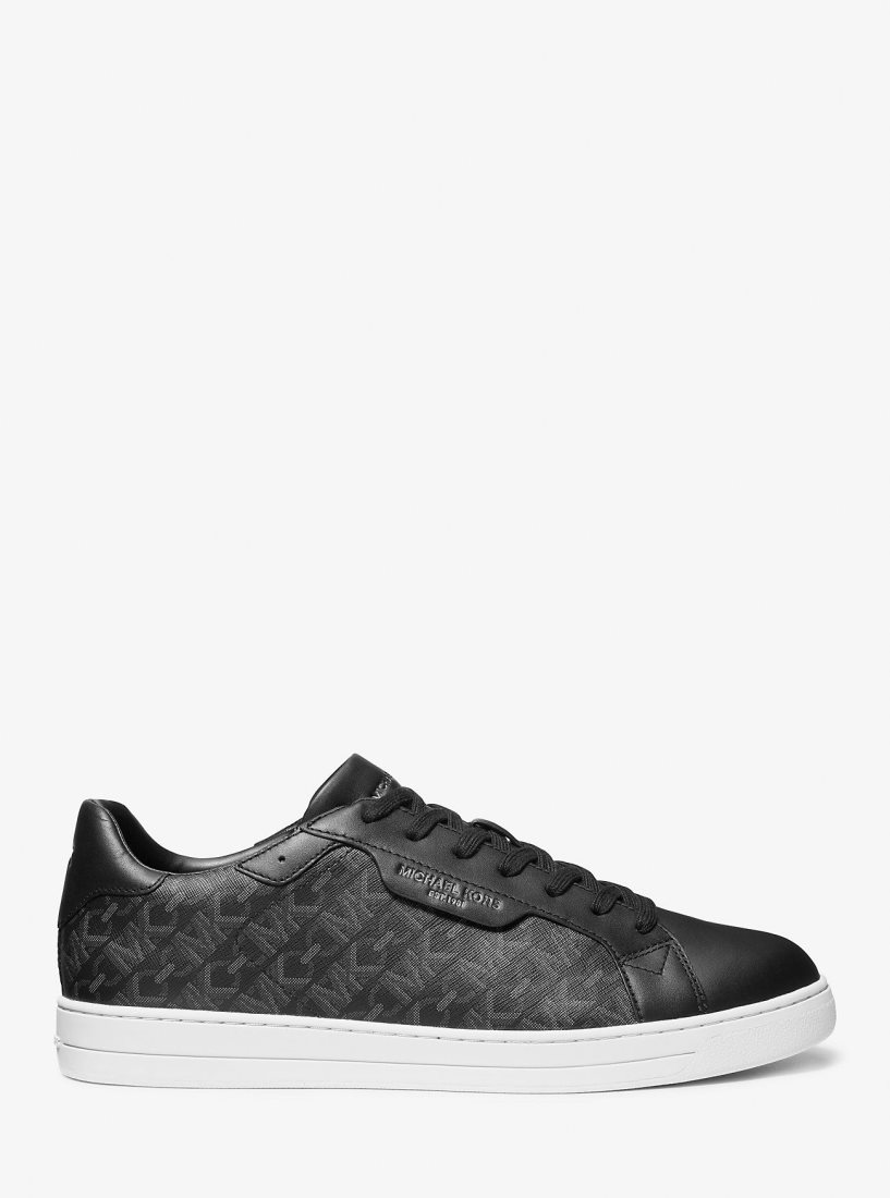 Michael Kors Keating Empire Signature Logo and Leather Sneaker Spor Ayakkabı Erkek Siyah | 730921-WFA