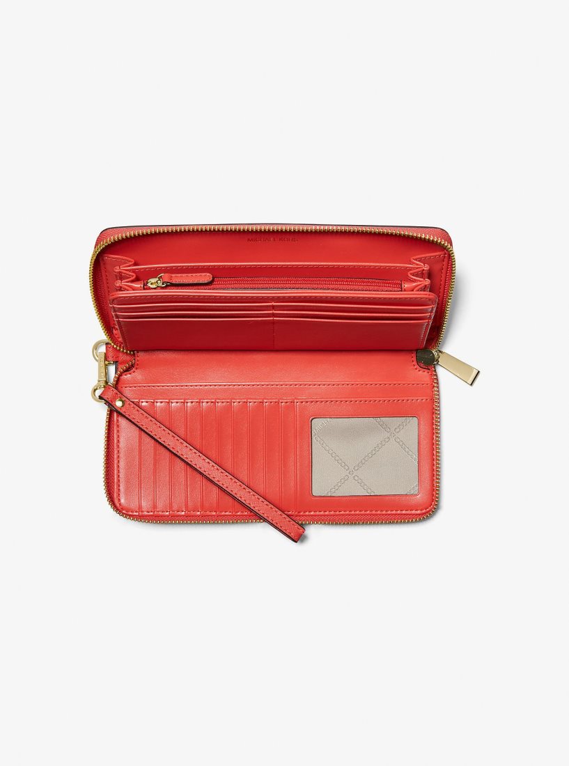 Michael Kors Large Saffiano Leather Continental Wallet Cüzdan Kadın Mercan | 609543-DBQ