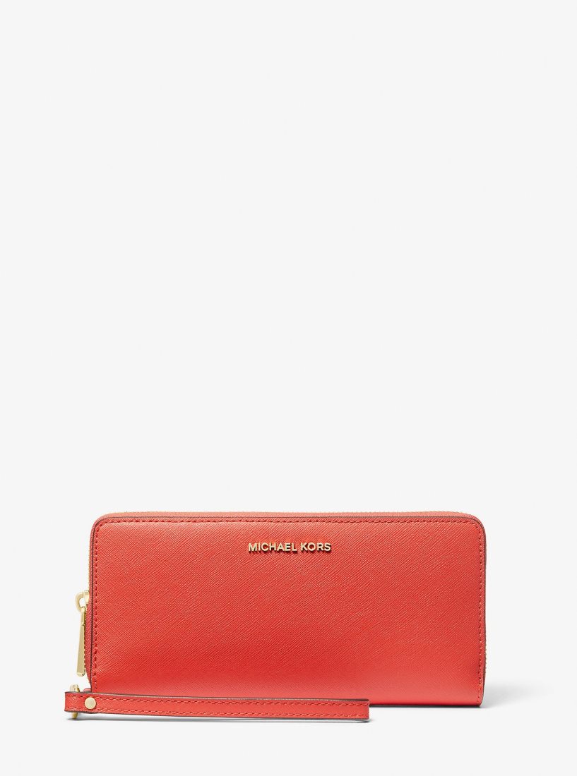 Michael Kors Large Saffiano Leather Continental Wallet Cüzdan Kadın Mercan | 609543-DBQ