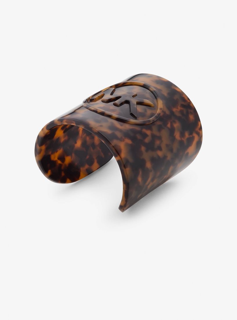 Michael Kors Logo Tortoiseshell Acetate Cuff Bilezik Kadın Tortoise | 342061-UHE