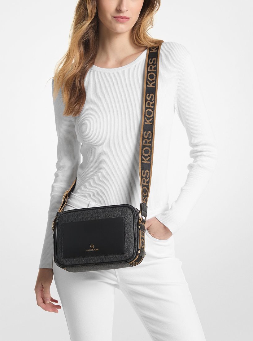 Michael Kors Maeve Large Logo Crossbody Bag Çapraz Çanta Kadın Siyah | 547320-SRC