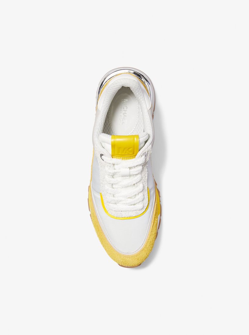 Michael Kors Nova Suede and Nylon Trainer Spor Ayakkabı Kadın Açık Renkli | 716485-TIB