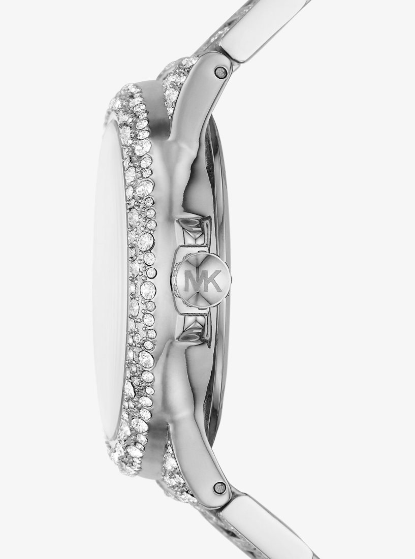 Michael Kors Oversized Camille Pave Silver-Tone Watch Oversized Kadın Gümüş | 560189-WGK
