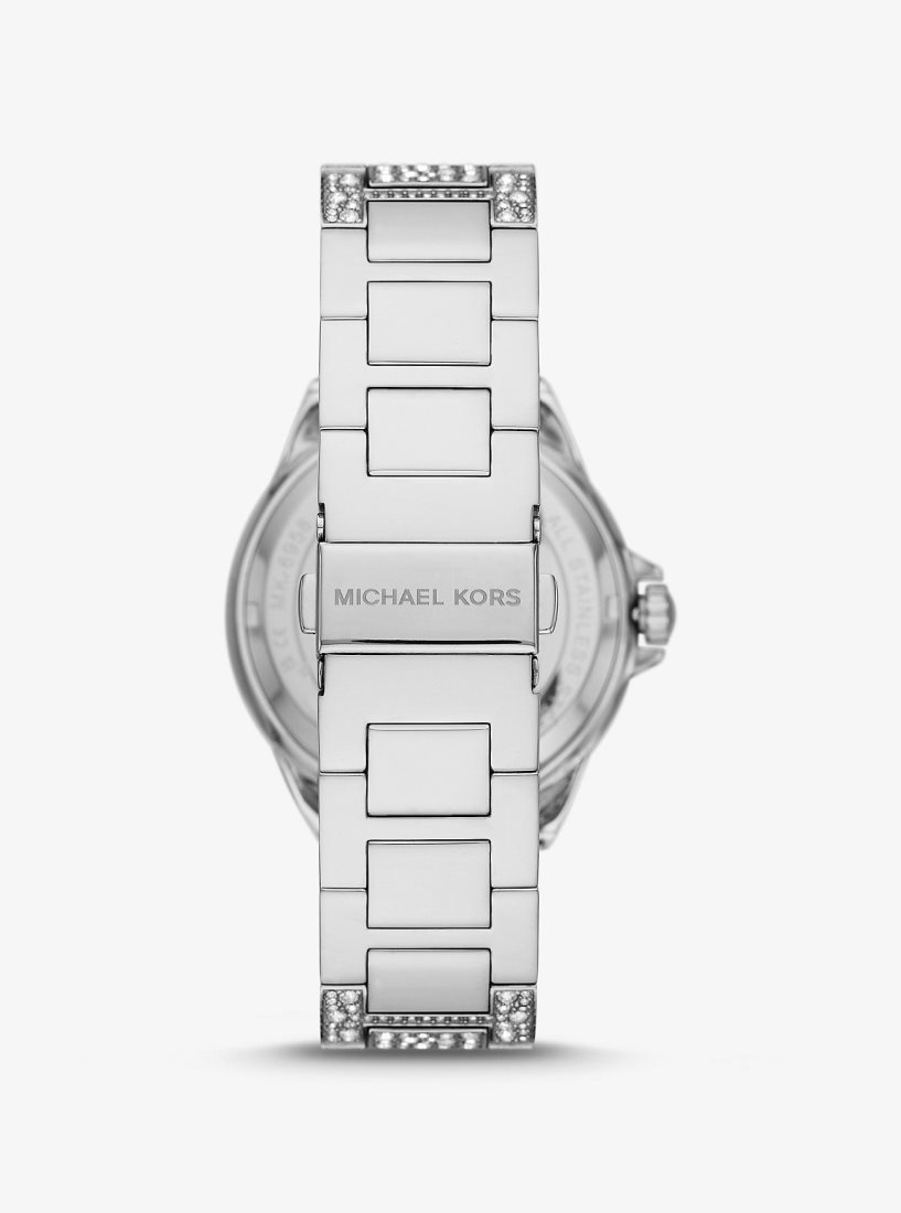 Michael Kors Oversized Camille Pave Silver-Tone Watch Oversized Kadın Gümüş | 560189-WGK
