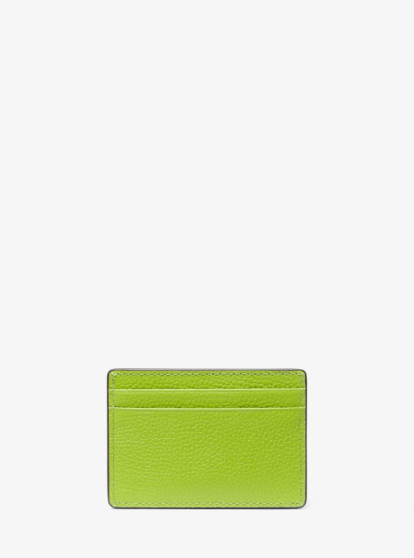 Michael Kors Pebbled Leather Card Case Kart Kılıfı Kadın Pear | 087296-QXO