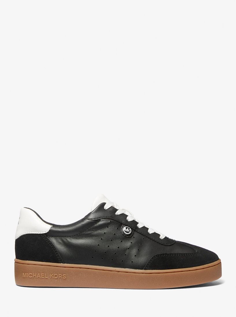 Michael Kors Scotty Leather Sneaker Spor Ayakkabı Kadın Siyah | 840527-XMJ