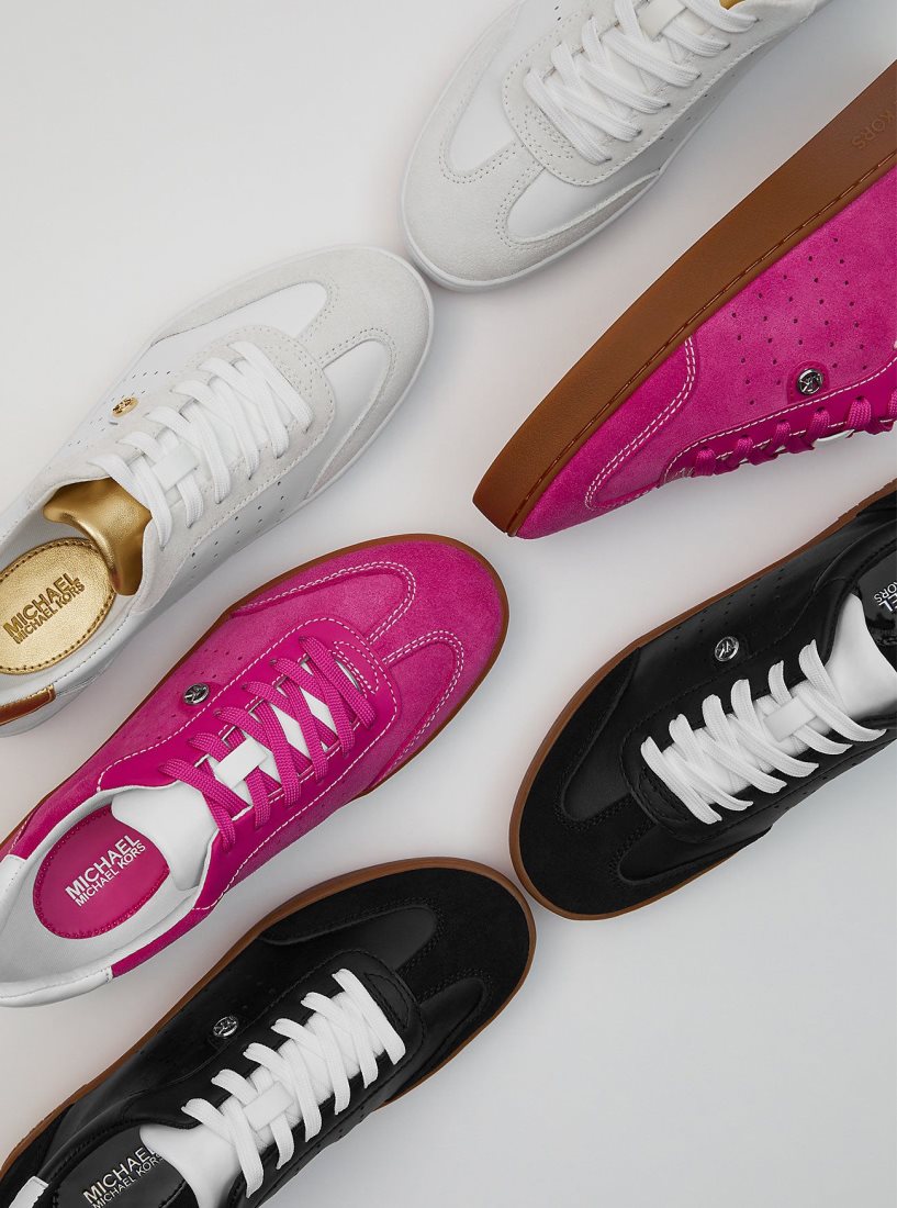 Michael Kors Scotty Leather Sneaker Spor Ayakkabı Kadın Siyah | 840527-XMJ